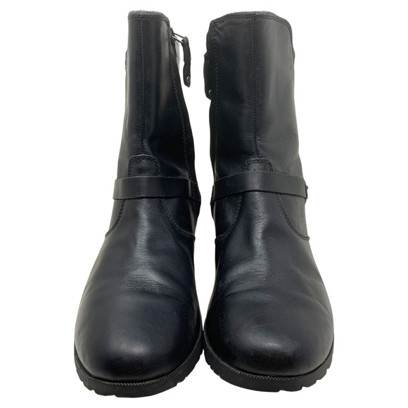 Teva De La Vina Boots Black Waterproof Leather Gray Wool Women's Sz 10 1005514 - Picture 6 of 10